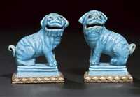 Kangxi A pair of turquoise glazed waterdroppers